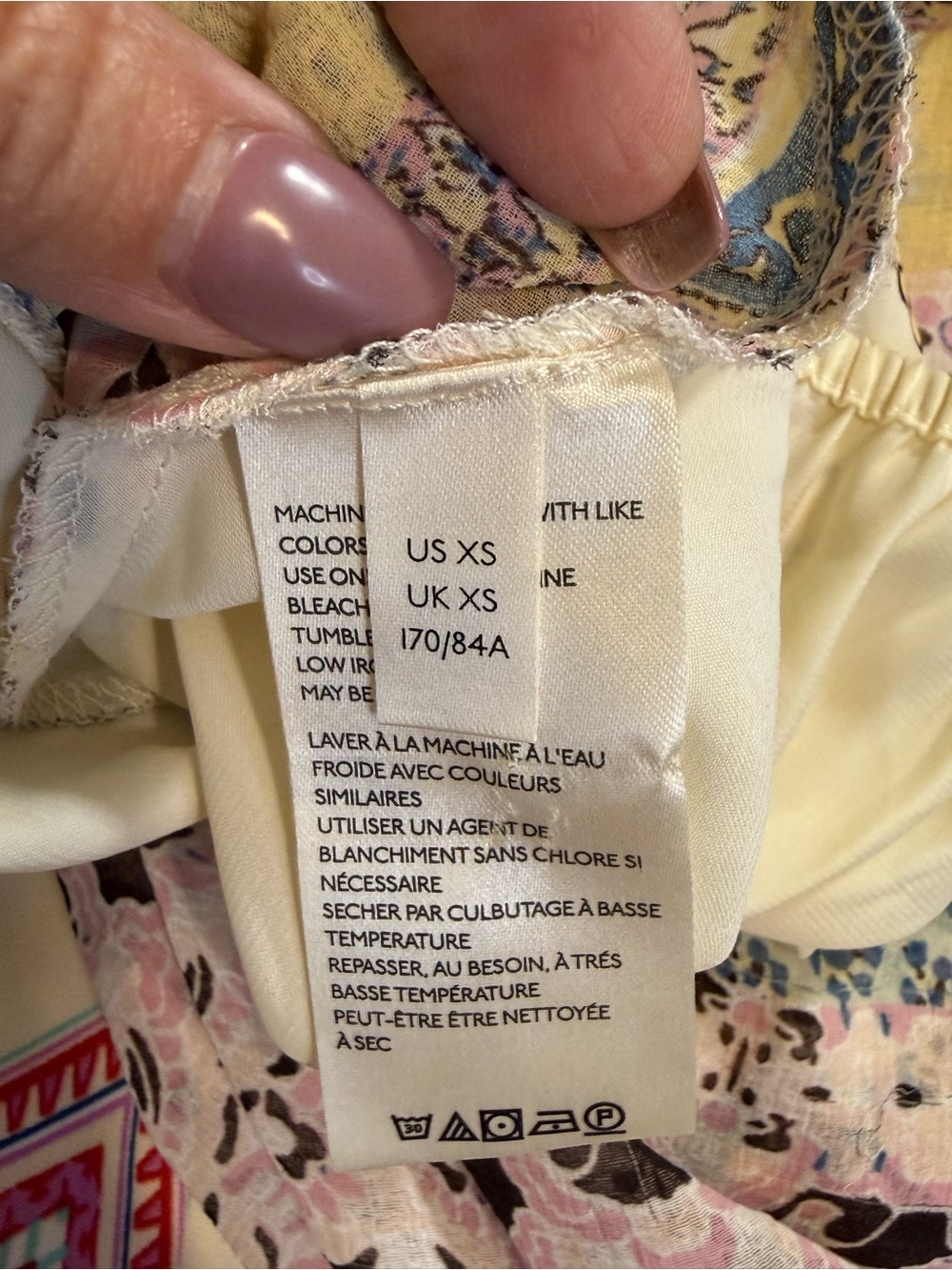 Free People Floral Peasant Blouse - Pink/Cream/Yellow (B1) - Picture 8 of 9